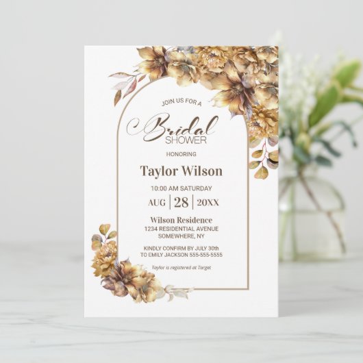 Rustikales Brautparty Einladung (Stehend Vorderseite)