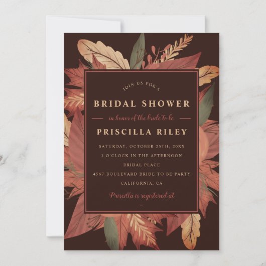 Rustikales Brautparty Einladung (Vorderseite)