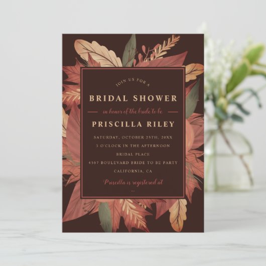 Rustikales Brautparty Einladung (Stehend Vorderseite)