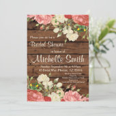 Rustikales Brautparty Einladung, Blume, Blüte, Boh Einladung (Stehend Vorderseite)