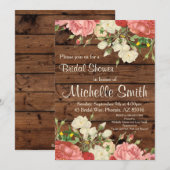 Rustikales Brautparty Einladung, Blume, Blüte, Boh Einladung (Vorne/Hinten)