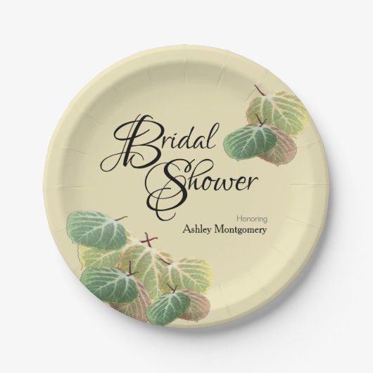 Rustikales Brautparty Fall Aspen Blätter Gelb Pappteller (Vorderseite)