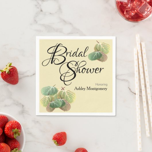 Rustikales Brautparty Fall Aspen Blätter Gelb Serviette (Beispiel)