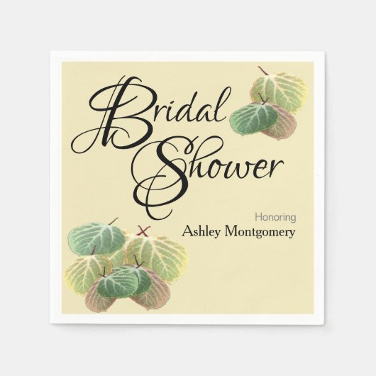 Rustikales Brautparty Fall Aspen Blätter Gelb Serviette (Vorderseite)