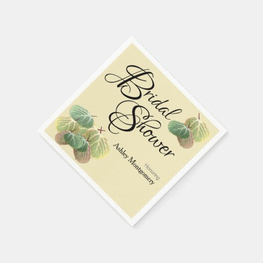 Rustikales Brautparty Fall Aspen Blätter Gelb Serviette (Ecke)