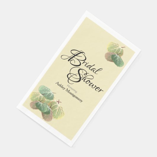 Rustikales Brautparty Fall Aspen Blätter Gelb Serviette (Ecke)