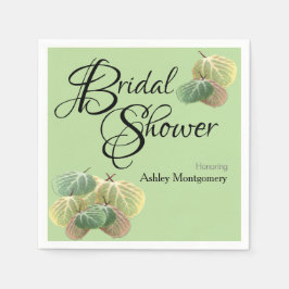 Rustikales Brautparty Fall Aspen Blätter Grün Serviette