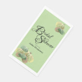 Rustikales Brautparty Fall Aspen Blätter Grün Serviette (Ecke)