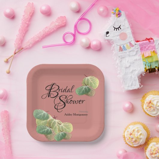 Rustikales Brautparty Fall Aspen Blätter Orange Pappteller (Party)