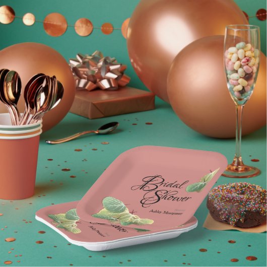 Rustikales Brautparty Fall Aspen Blätter Orange Pappteller (Multi)