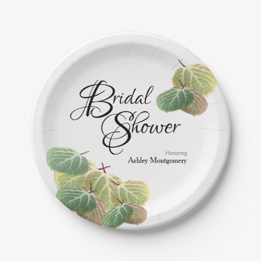 Rustikales Brautparty Fall Aspen Blätter Pappteller (Vorderseite)