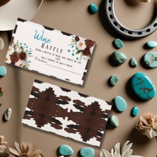Rustikales Brautparty Floral Boho Wein Raffle Begleitkarte