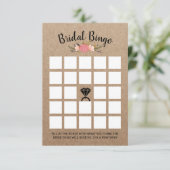 Rustikales Brautparty floral Kraft Bingo Game Einladung (Stehend Vorderseite)