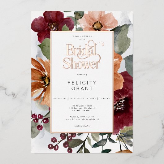 Rustikales Brautparty Folieneinladung (Vorderseite)