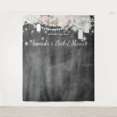 Rustikales Brautparty Foto Stand Hintergrund Wandteppich (Vorderseite)