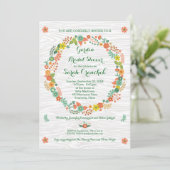 Rustikales Brautparty für Blumenzwiebeln Einladung (Stehend Vorderseite)