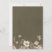 Rustikales Brautparty für die grüne Wildblume Einladung (Rückseite)