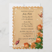 Rustikales Brautparty für Holzblütenschmetterlinge Einladung (Vorderseite)