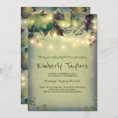 Rustikales Brautparty für Holzstrohbeleuchtung Einladung (Vorne/Hinten)