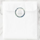 Rustikales Brautparty für Monogramm-Grünpaare Runder Aufkleber (Tasche)