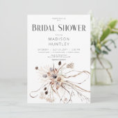 Rustikales Brautparty für neutrale Blume Einladung (Stehend Vorderseite)