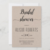 rustikales Brautparty für rustikale Skriptkalligra Einladung (Vorderseite)