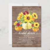 Rustikales Brautparty für Sonnenblumen Einladung (Vorderseite)