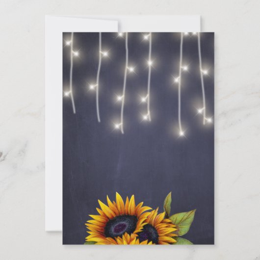 Rustikales Brautparty für Sonnenblumen Einladung (Rückseite)