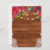 Rustikales Brautparty für Spitzen- und Strandlicht Einladung (Rückseite)