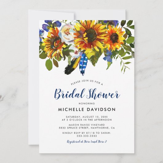 Rustikales Brautparty für Wasserfarben Einladung (Vorderseite)