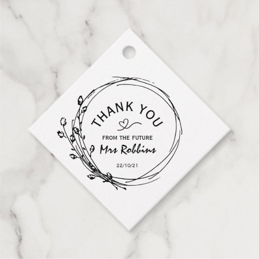 Rustikales Brautparty Geschenkanhänger (Vorderseite)