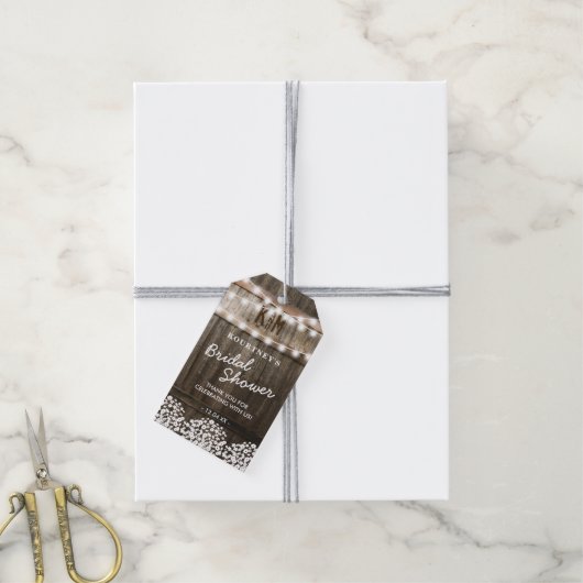 Rustikales Brautparty Geschenkanhänger (Mit Garn)