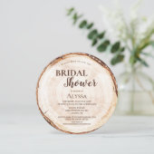 Rustikales Brautparty Holz geschnitten Gramm Custo Einladung (Stehend Vorderseite)