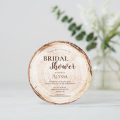 Rustikales Brautparty Holz geschnitten Gramm Custo Einladung (Stehend Vorderseite)