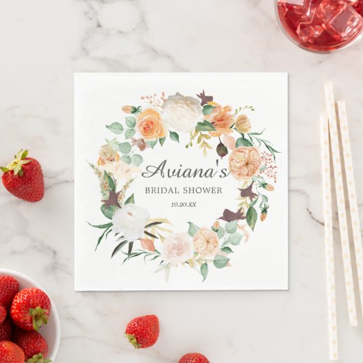 Rustikales Brautparty im Herbst Vielen Dank Serviette (Beispiel)