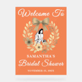 Rustikales Brautparty im Herbst Willkommen Acrylschild (Vorderseite)