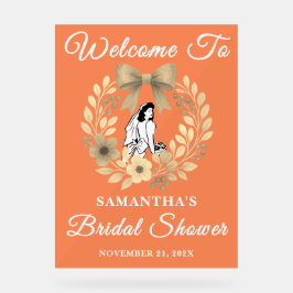 Rustikales Brautparty im Herbst Willkommen Acrylschild