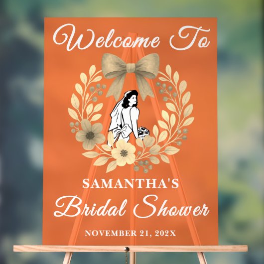 Rustikales Brautparty im Herbst Willkommen Acrylschild (Neutral)