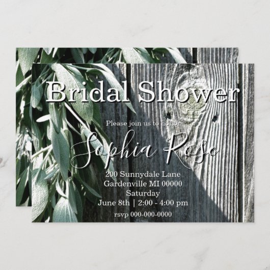 Rustikales Brautparty im Hinterhof Einladung (Vorne/Hinten)