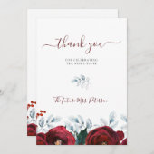 Rustikales Brautparty im Winter herzlich willkomme Dankeskarte (Vorne/Hinten)