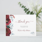 Rustikales Brautparty im Winter herzlich willkomme Dankeskarte (Stehend Vorderseite)