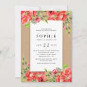 Rustikales Brautparty in Aquarellfarben Einladung (Vorderseite)