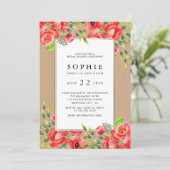 Rustikales Brautparty in Aquarellfarben Einladung (Stehend Vorderseite)