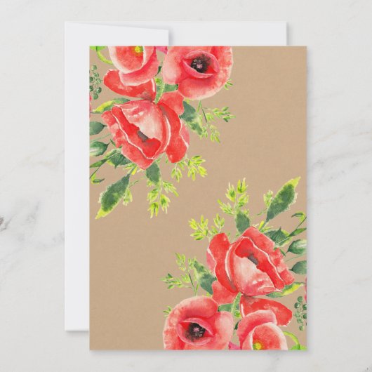 Rustikales Brautparty in Aquarellfarben Einladung (Rückseite)