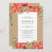 Rustikales Brautparty in Aquarellfarben Einladung (Vorne/Hinten)