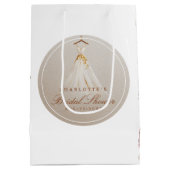 Rustikales Brautparty-Kleid Geschenktasche Mittlere Geschenktüte (Rückseite)