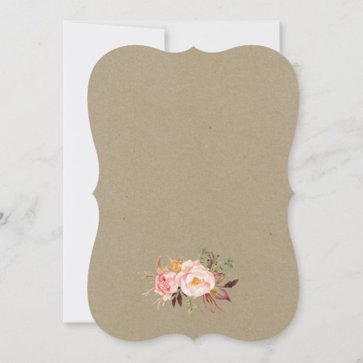 Rustikales Brautparty/Kraftpapiertextur Einladung (Rückseite)