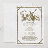 Rustikales Brautparty lädt mit Hirsch ein Einladung (Vorne/Hinten)