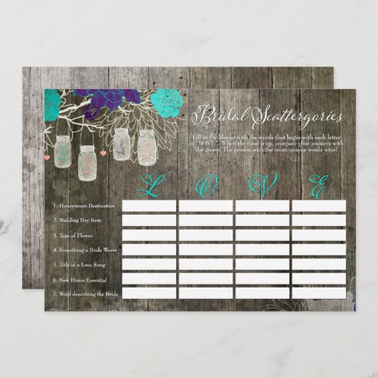 Rustikales Brautparty - Liebe (Vorne/Hinten)