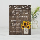 Rustikales Brautparty Mason Jar Einladung (Stehend Vorderseite)